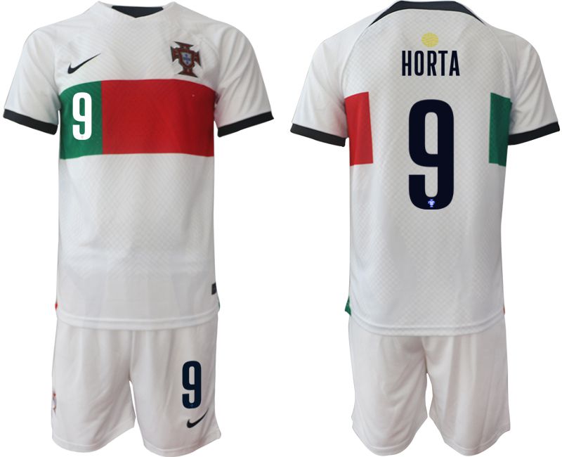 Men 2022 World Cup National Team Portugal away white #9 Soccer Jerseys